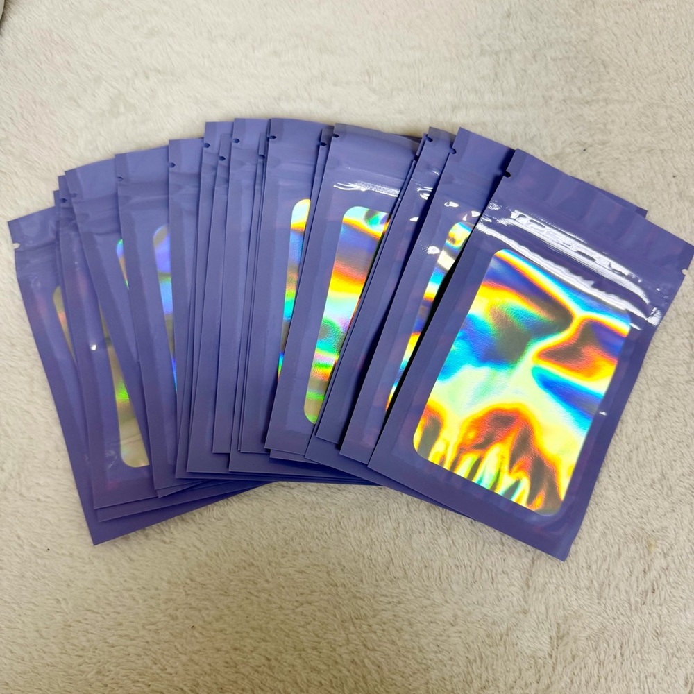 Holographic Lavender Resealable Bags-Set of 20 - Picture 2 of 2